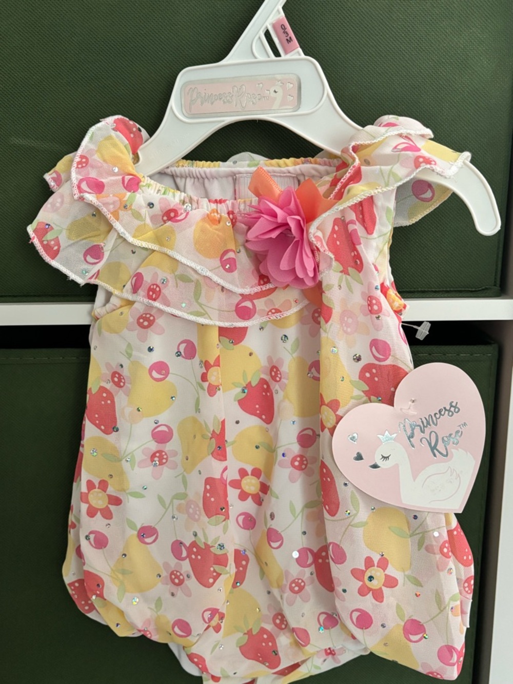 Baby Floral Fruit Print Ruffle Romper